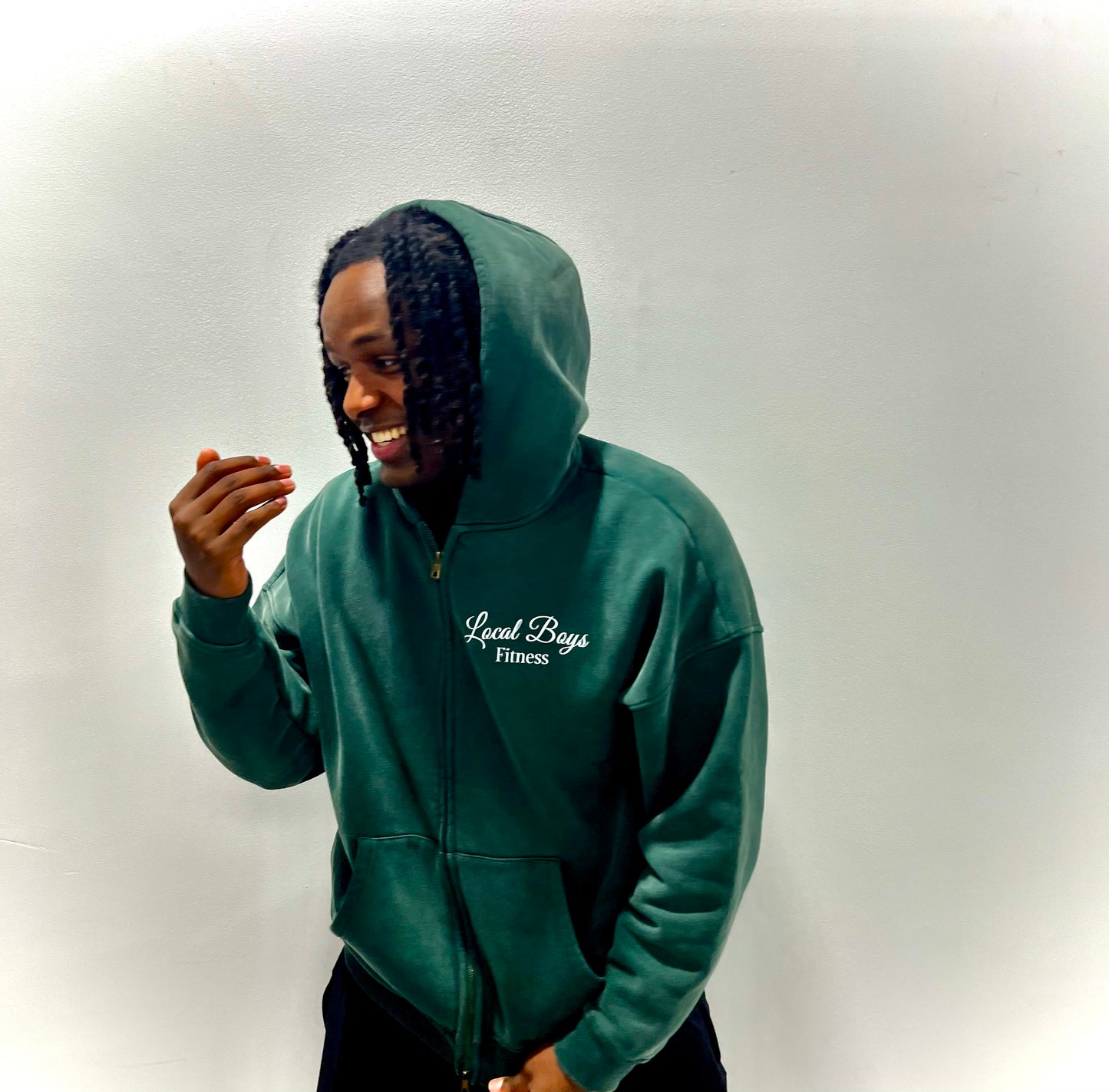 LB'S - Streetwear Acid Washed Zip Hoodie