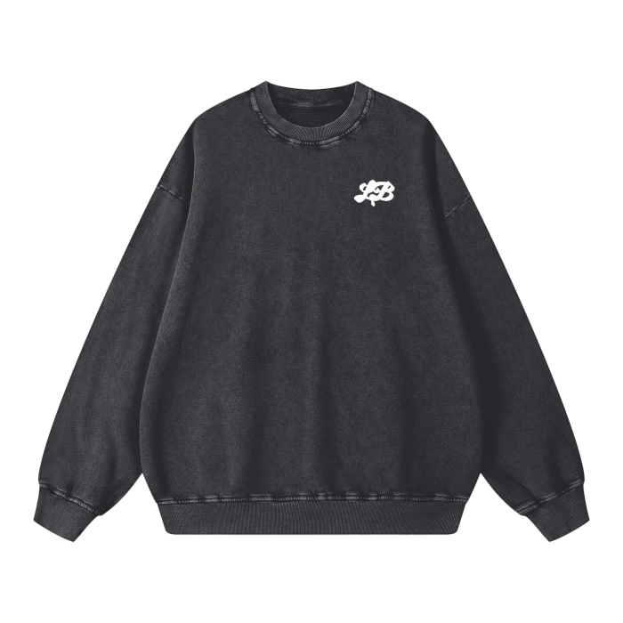 LB'S - Acid Washed Oversized Sweatshirt