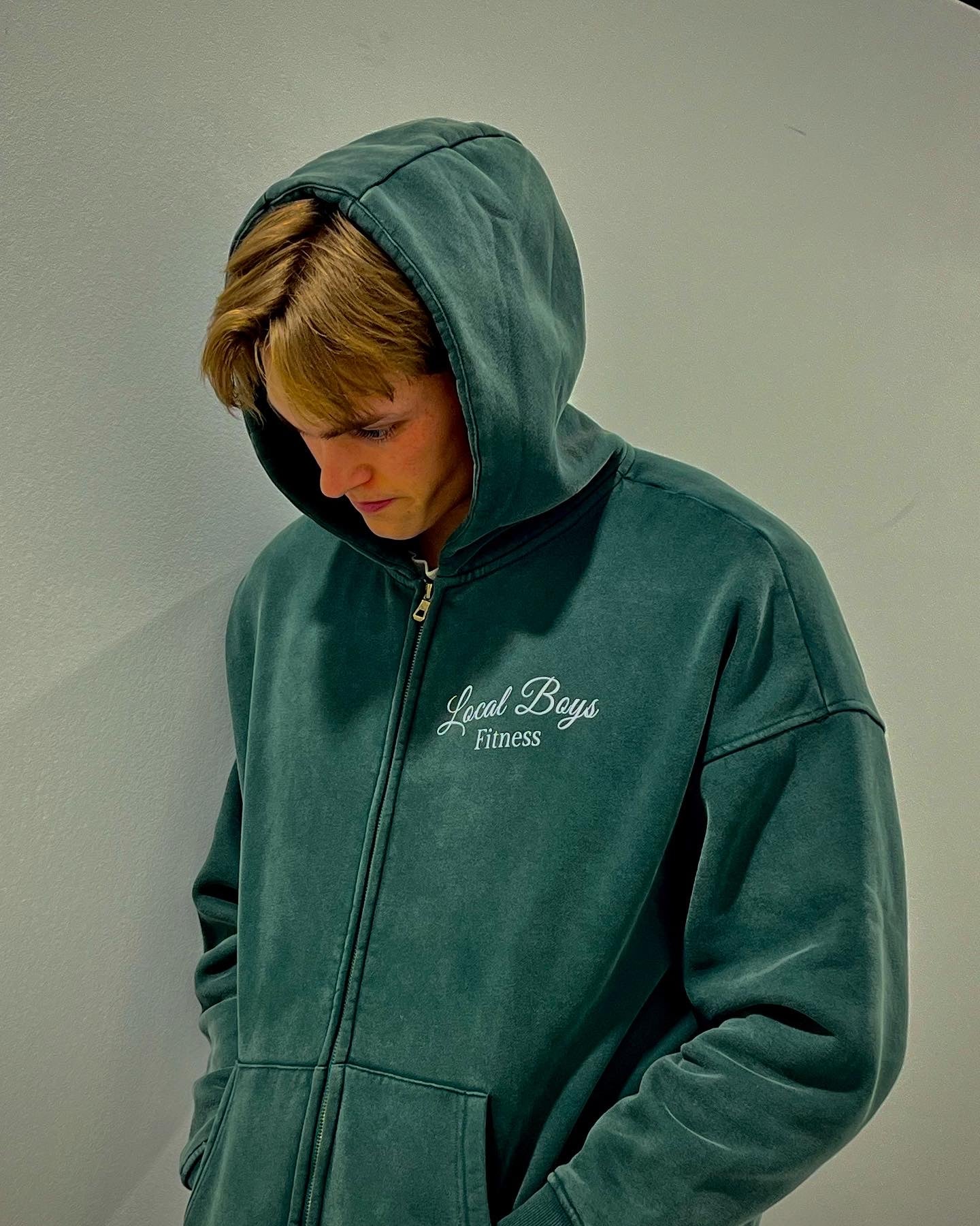 LB'S - Streetwear Acid Washed Zip Hoodie