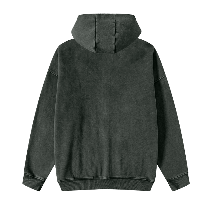 LB'S - Streetwear Acid Washed Zip Hoodie