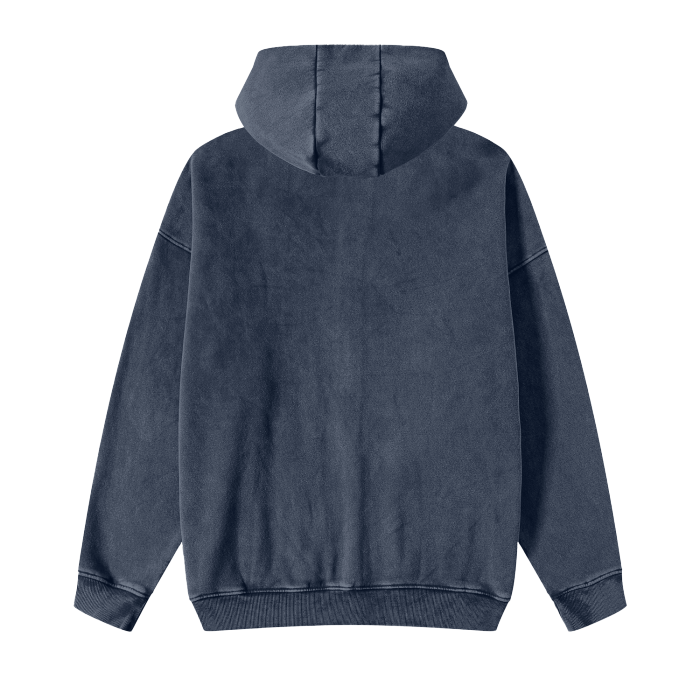 LB'S - Streetwear Acid Washed Zip Hoodie