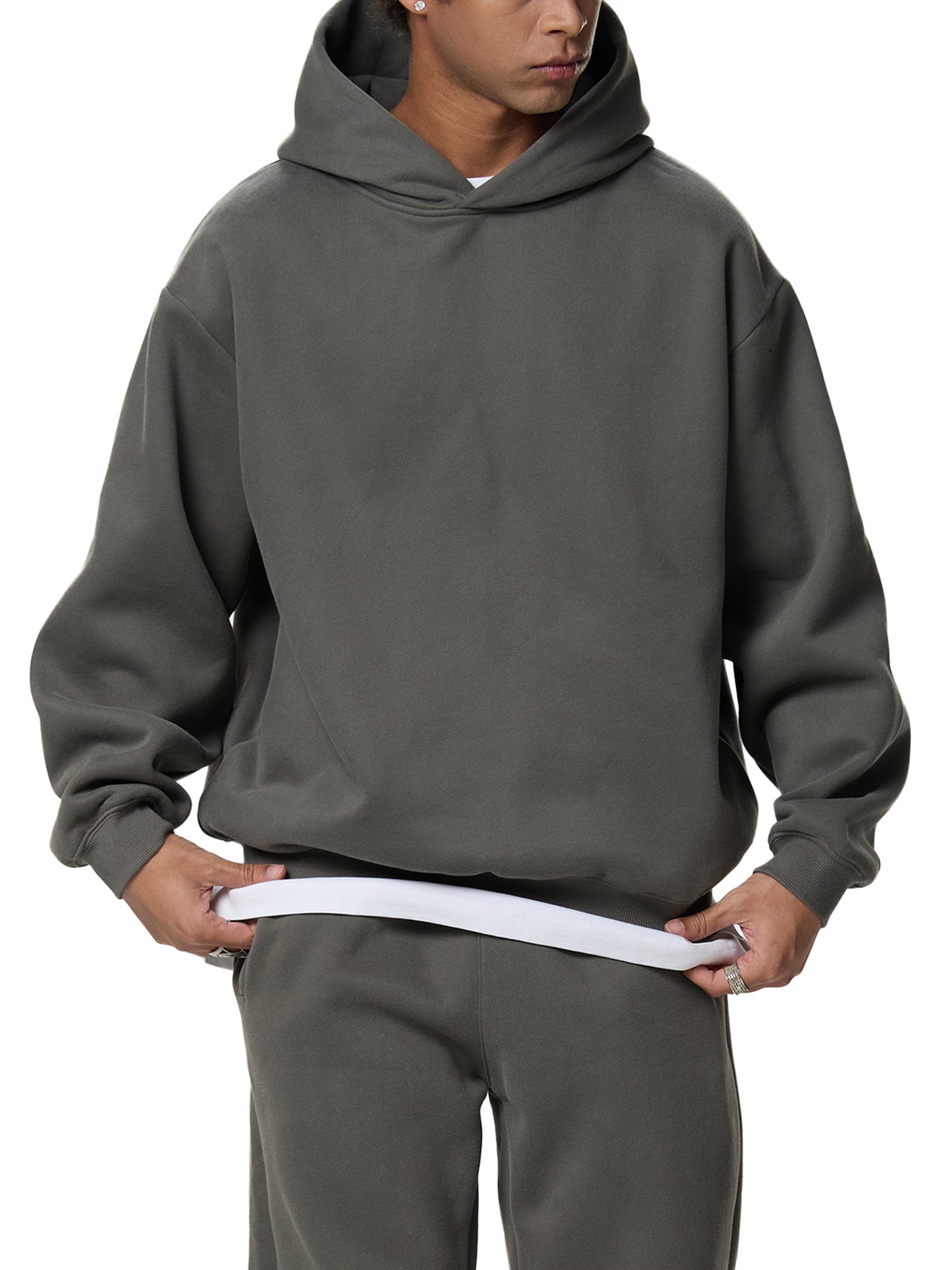 LB'S Fleeced Boxy Hoodie