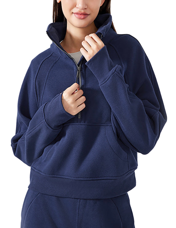 Local Girl's - Cropped Half-Zip Hoodie