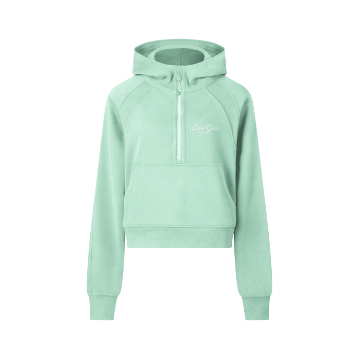 Local Girl's - Cropped Half-Zip Hoodie