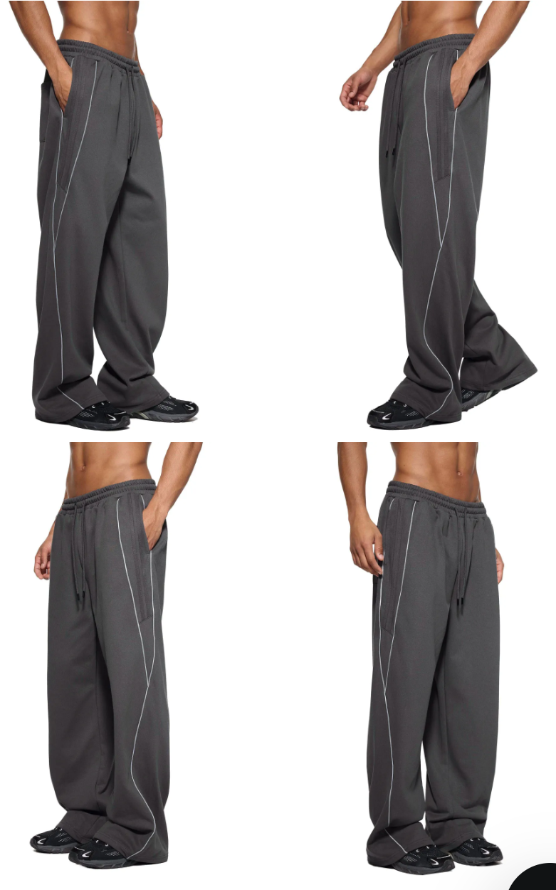 Reflection Striped Straight-Leg Sweatpants